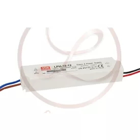 Mean Well 18 W-os vízálló tápegység 1.5 Amper 12 V DC