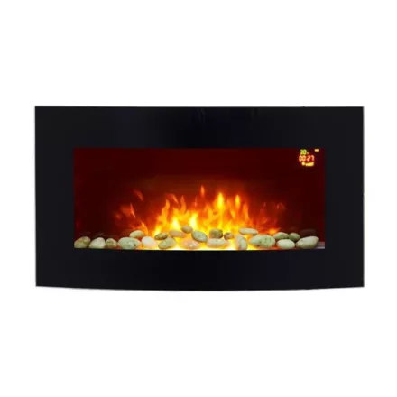 Eurolamp FEKETE ÜVEG FŰTŐPANEL 2000W, távirányítóval