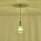  EUROLAMP ARTE ILLUMINA Topaz Green keskeny DOMBORÍTOTT ÜVEGŰ függesztett lámpa