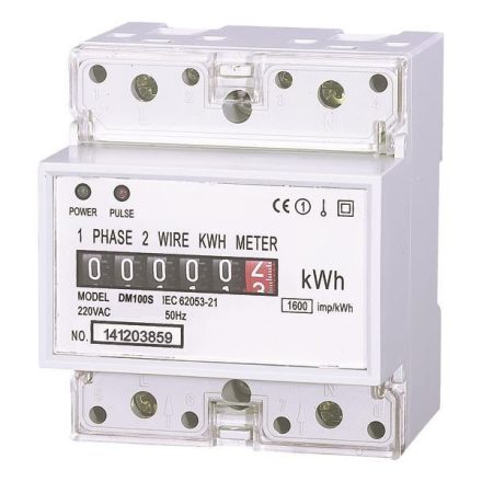 1 Fázisú mechanikus fogyasztásmérő sínre szerelhető 50A 220-240V