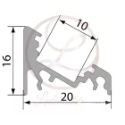 LEDmaster Sarok aluprofil víztiszta fedéllel 30-60°