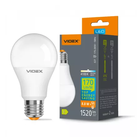 VIDEX A60h LED izzó 8.8W E27 4100K