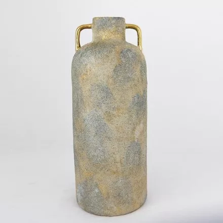 Eurolamp Kerámia váza szürke-arany 16x16x40.5cm