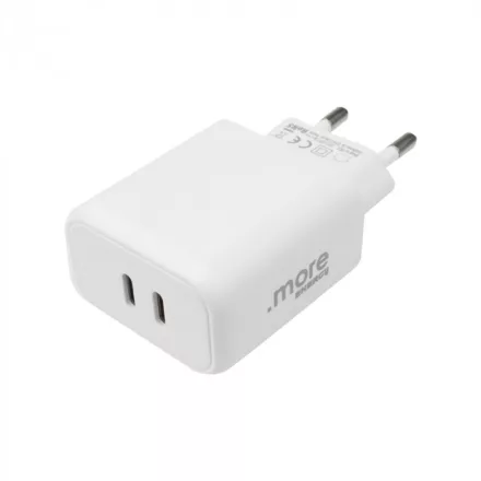 Ecolight 20 W-os 2 db USB-C fali töltő, fehér
