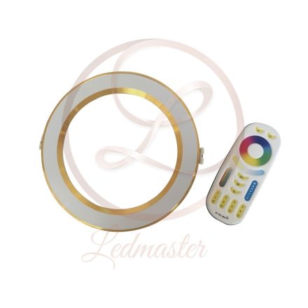 Mi Light 12 W-os süllyesztett RGB és szabályozható színhőmérsékletű kör alakú LED-es mennyezetlámpa távirányítóval