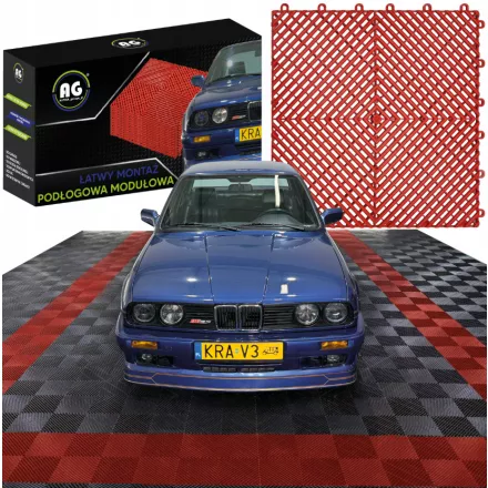 Moduláris garázspadló  polipropilén (PP) 40x40x1,8cm - piros