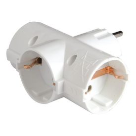 Földelt hálózati 3-as T-dugaljzat 16A 220-240V