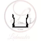 Ledprofiles Felületre szerelhető aluprofil mély opál fedéllel 2 méteres szál