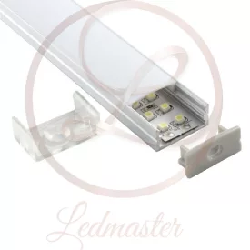   Ledprofiles Felületre szerelhető aluprofil opál fedéllel dupla soros 2 méteres szál