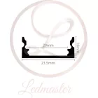 Ledprofiles Felületre szerelhető aluprofil opál fedéllel dupla soros 2 méteres szál