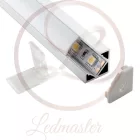 Ledprofiles Sarok aluprofil normál opál fedéllel 2 méteres szál