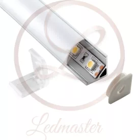   Ledprofiles Sarok aluprofil íves opál fedéllel 2 méteres szál