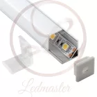 Ledprofiles Sarok aluprofil 90°-os opál fedéllel 2 méteres szál