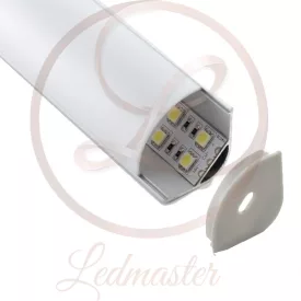   Ledprofiles Sarok aluprofil íves opál fedéllel dupla soros 2 méteres szál