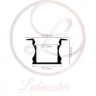 Ledprofiles Süllyeszthető aluprofil mély opál fedéllel 2 méteres szál