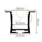 Ledprofiles Süllyeszthető aluprofil mély opál fedéllel dupla soros gipszkartonhoz 2 méteres szál