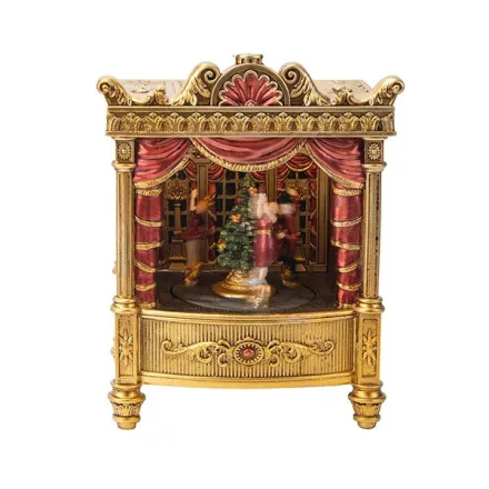 Eurolamp arany színház, zenével és mozgással, 3xAA elemmel, 23,5x23,5x28cm