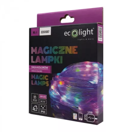 Varázsfény 1 millió színnel 100 LED 10m DC5V