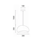 EUROLAMP ARTE ILLUMINA Aeonic műanyag függesztett lámpa E27 foglalattal, üvegszállal erősített 340X300X250