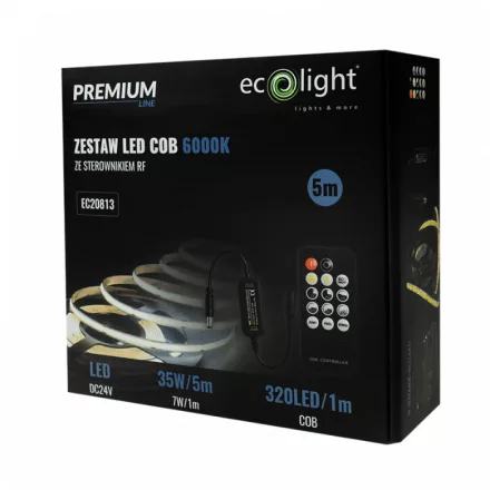 LED COB szalag szett 320 24V IP20 6000K /5m/