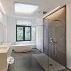 Strühm Adis 28 W-os 330x330 mm négyzet alakú natúr fehér mennyezeti lámpa IP44-es védettségű