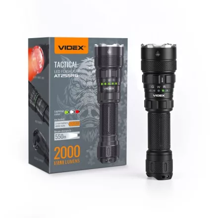 VIDEX Taktikai LED zseblámpa 2000Lm 5000K  AT255RG