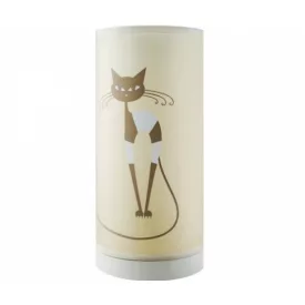 Strühm Zyta asztali lámpa sárga cica mintával