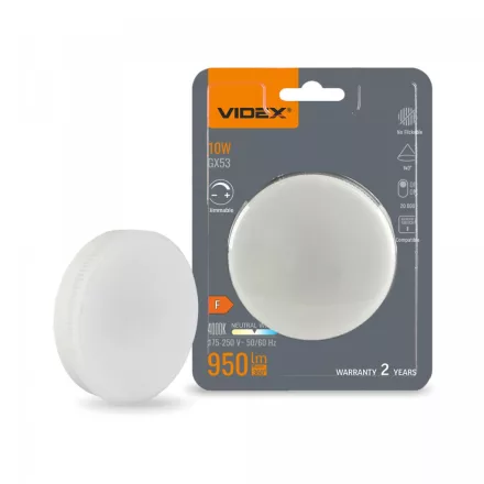 Videx GX53-as foglalatú Dimmelhető LED izzó 10W-NW