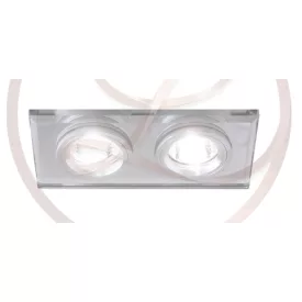   Strühm Stan szögletes dupla spot keret átlátszó/króm GU10-es foglalattal