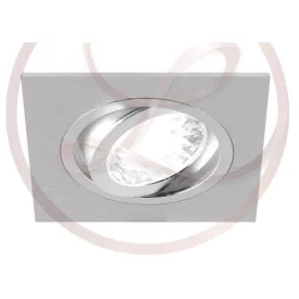   Strühm Alum négyzet alakú spot keret ezüst GU10-es foglalattal