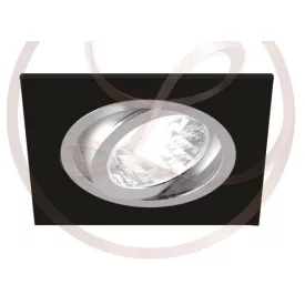   Strühm Alum négyzet alakú spot keret matt fekete/króm GU10-es foglalattal