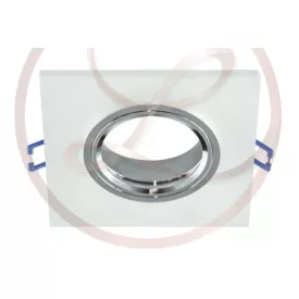   Strühm Selena négyzet alakú spot keret matt üveg/króm GU10/MR16-os foglalattal