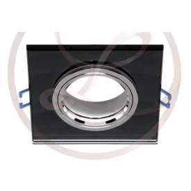   Strühm Selena négyzet alakú spot keret fekete/króm GU10/MR16-os foglalattal