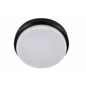   Strühm Aron 12 W-os ø175 mm kerek natúr fehér fekete mennyezeti lámpa IP65-ös védettségű