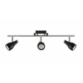   Strühm Kinga fekete/króm 3-as mennyezeti lámpa GU10-es foglalattal