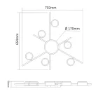 VIDEX VL-SPF22B-BB mennyezeti spotlámpa 6xGX53 háttérvilágítással