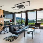 MasterLED Galaxis Vela 90 W-os 83x36 cm fekete LED távirányítós mennyezeti lámpa