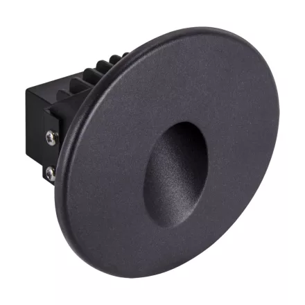 Strühm Azyl Led süllyesztett kör alakú natúr fehér fekete LED-es lépcsővilágítás