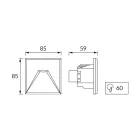 Strühm Kurs D Led süllyesztett négyzet alakú natúr fehér fekete LED-es lépcsővilágítás