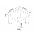 MasterLED Bardo GU10 foglalatú 4-es fekete mennyezeti lámpa