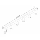 MasterLED Bardo GU10 foglalatú 6-os fekete mennyezeti lámpa