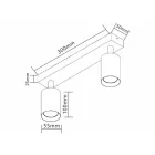 MasterLED Bardo GU10-es foglalatú 2-es fekete mennyezeti lámpa