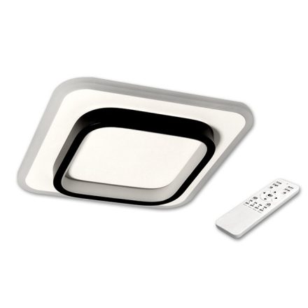 MasterLED Galaxis Falcon 35 W-os 24x24x5 cm fekete-fehér LED távirányítós mennyezeti lámpa