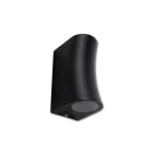 MasterLED Dora oldalfalra helyezhető fekete matt kültéri lámpatest ívelt oldalú két irányba világító cserélhető fényforrással