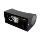 MasterLED Dora oldalfalra helyezhető fekete matt kültéri lámpatest ívelt oldalú két irányba világító cserélhető fényforrással