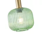 EUROLAMP ARTE ILLUMINA Topaz Green széles DOMBORÍTOTT ÜVEGŰ függesztett lámpa