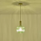 EUROLAMP ARTE ILLUMINA Topaz Green széles DOMBORÍTOTT ÜVEGŰ függesztett lámpa