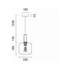 EUROLAMP ARTE ILLUMINA Topaz Green széles DOMBORÍTOTT ÜVEGŰ függesztett lámpa
