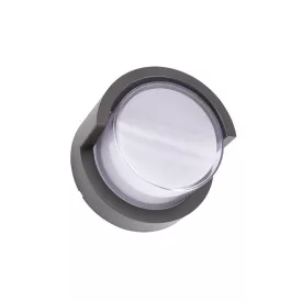   Strühm Tekla C 12 W-os natúr fehér kör alakú szürke oldalfali lámpa