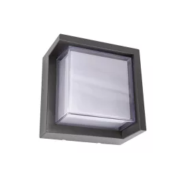   Strühm Tekla D 12 W-os natúr fehér négyzet alakú szürke oldalfali lámpa